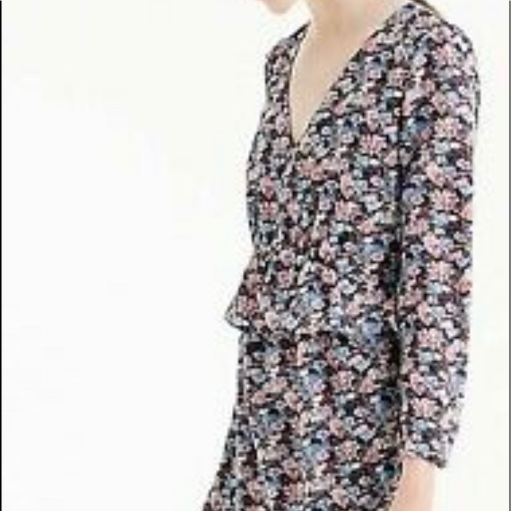 J. Crew Women Size 4 Ruffle Hem Paisley Floral Mul